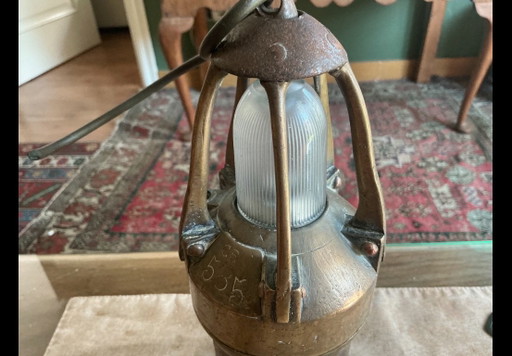Antique Miner's Lamp – tafellampen, Glass, Metal (photo 2 of 5)