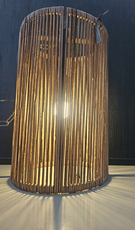 Image 1 of Set van 2 originele Hoffz Mazu hanglampen (leder) - Sobor 