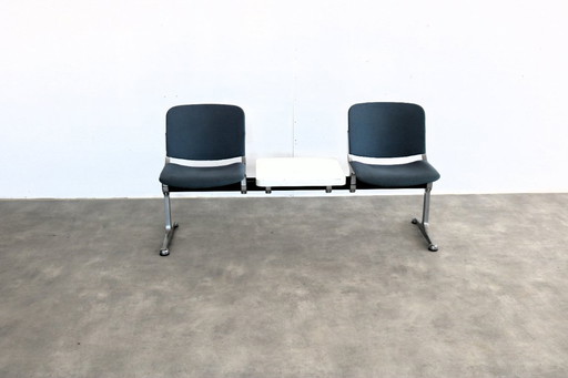 vintage waiting room bench with table