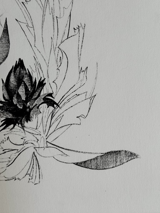 Image 1 of Eugene Eechaut (1928-2019) - Floral ink composition - 1970, signed