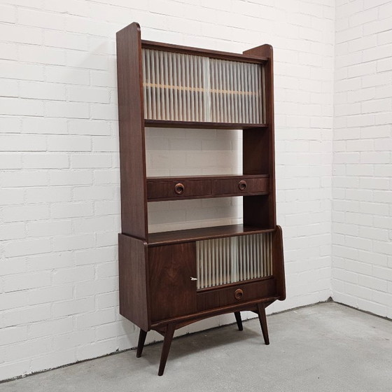 Image 1 of Vintage wall cupboard sideboard with glass doors