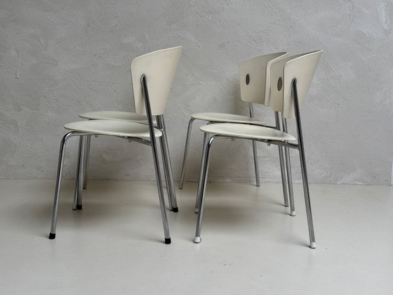 4 x Sedia di design 'Gio' Bontempi Casa | Made in Italy | Crema – Sedie da pranzo, Cromo (photo 9 of 11)