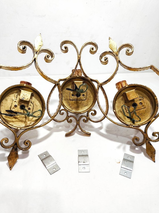 Image 1 of Apliques de hierro forjado y pan de oro. España, años 60.