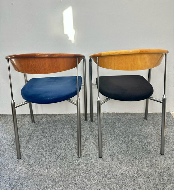 2 Henrik Tengler Danish Design Stühle Chairman Hansen & Sørensen, Esszimmerstühle, Eisen, Silber (Foto 9 von 15)