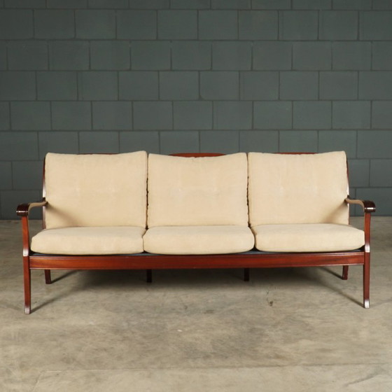 Image 1 of Coin salon/ensemble de sièges vintage – bois d'acajou – années 1960/70