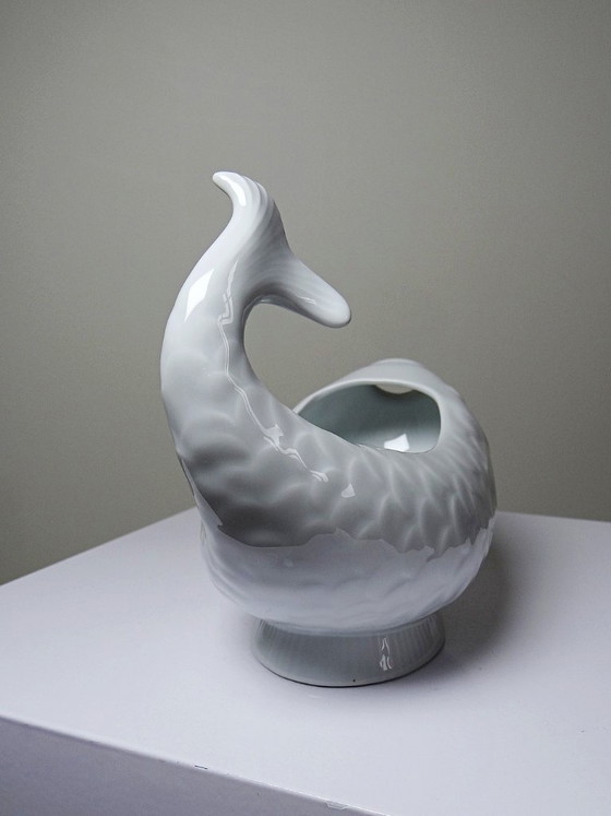 Image 1 of White porcelain fish-shaped gravy boat, Ocean France, 1970s-1980s