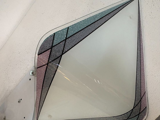 Applique da parete in vetro a forma di diamante postmoderna, vetro colorato, anni '80, Metallo, Nero (foto 9 di 11)