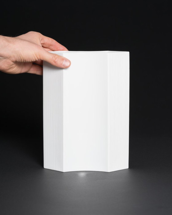 Image 1 of Vintage ROSENTHAL Sami Wirkkala German Bisque Porcelain Vase Duo & Candleholders