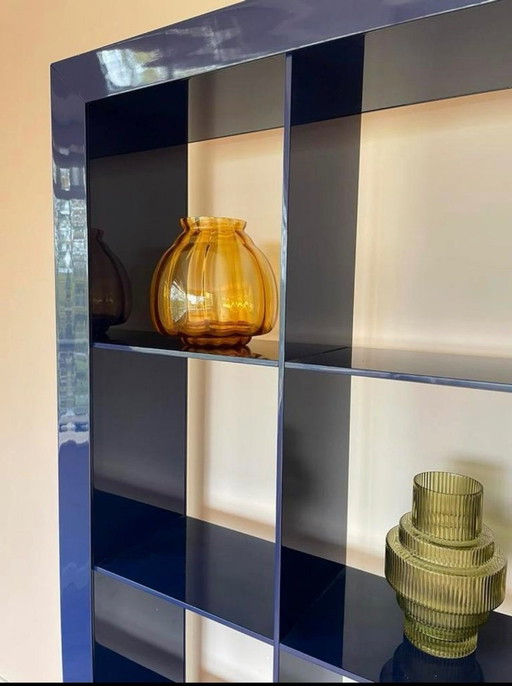 CAPPELLINI librería separadora de ambientes azul brillante PASSEPARTOUT 1986 Dordoni