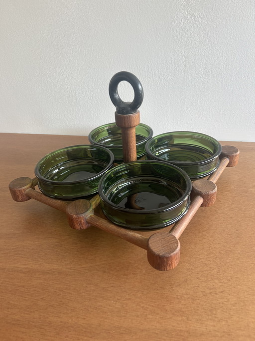 Nissen Denmark lazy Susan in vintage Bodum style