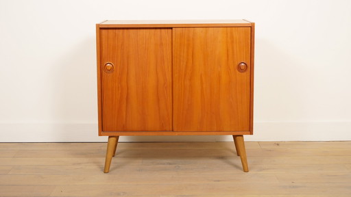 Vintage cabinet with sliding doors | Audio furniture | Teak