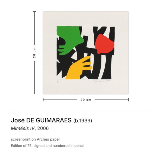 José De Guimaraes signierter Siebdruck Mimésis IV 2006 – Lithographien & Drucke, Paper (photo 3 of 5)
