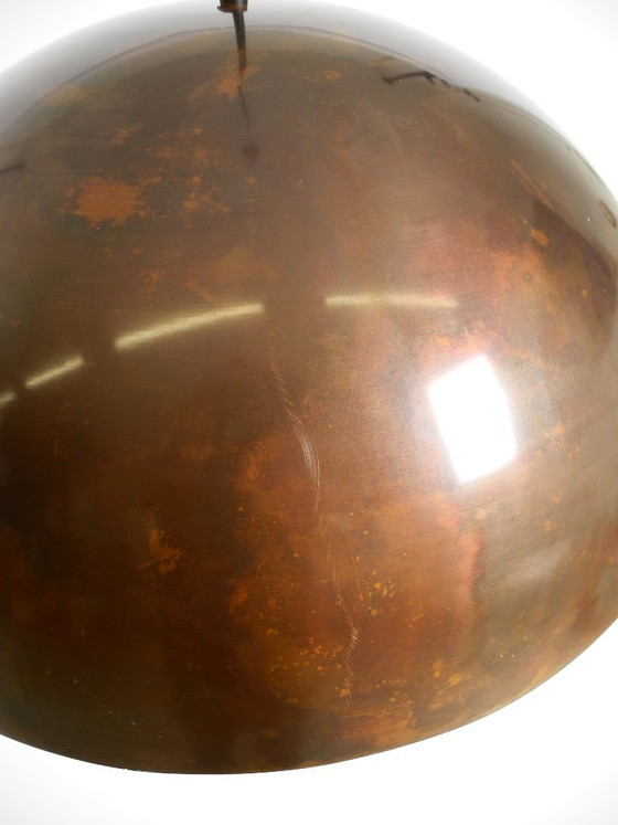 Image 1 of Rare Original 1960s Large Space Age Pendant Lamp with Copper Shade by Beisl Leuchten
