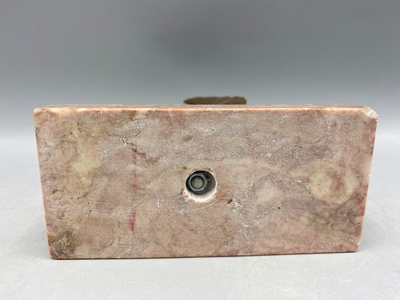 Image 1 of Buchstütze „Schwan 1“ im Art-Deco-Stil – Statue auf Marmorsockel – Frankreich, ca. 1930