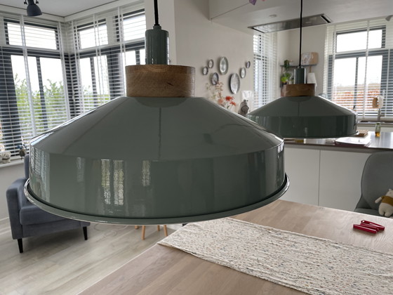 Image 1 of Set mit 2 mintgrünen Pendelleuchten – 45 cm