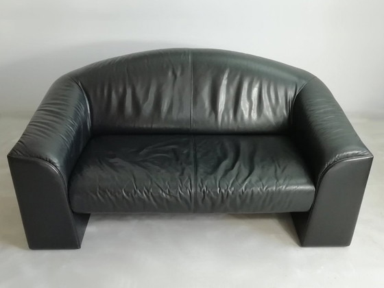 Image 1 of Divano in pelle esclusivo originale WALTER KNOLL COLLECTION, pelle pregiata, nero