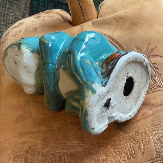 Image 1 of 20e Eeuw Europees Majolica Geglazuurd Keramisch Kikkerbeeldje