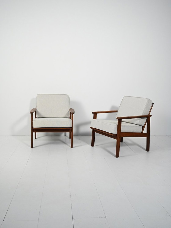 Image 1 of Pair of Danish teak armchairs