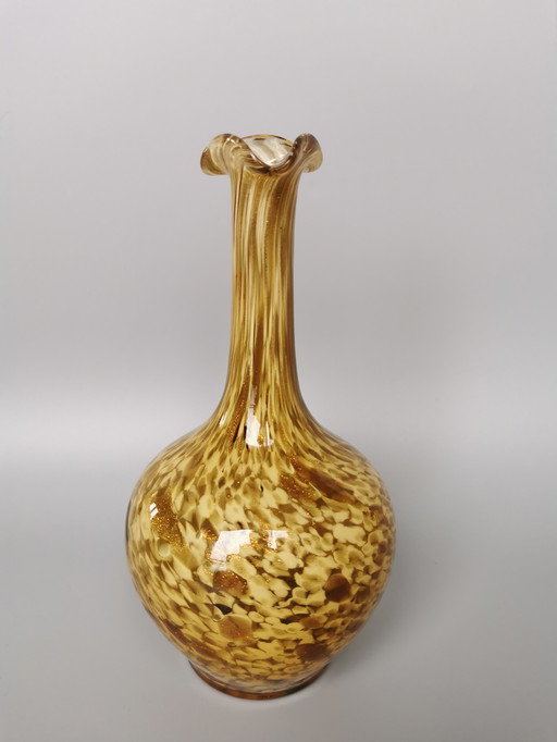 Murano Barovier & Toso vase en verre feuille d'or design vintage verre