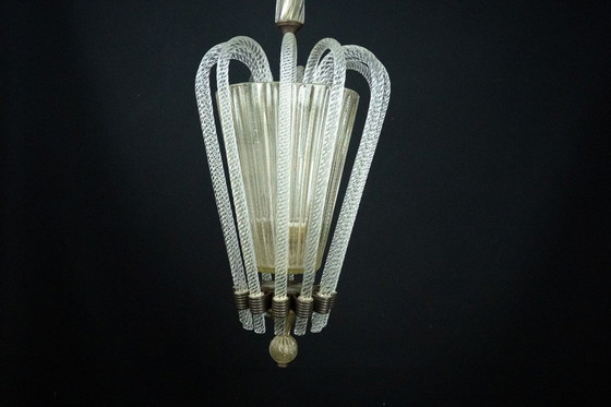 Image 1 of Raro lampadario in vetro di Murano Art Déco di Archimede Seguso, Italia, anni '30
