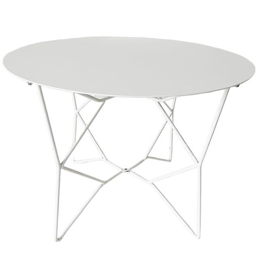 Table basse vintage Zuiver en métal blanc avec structure en toile d'araignée, années 2010