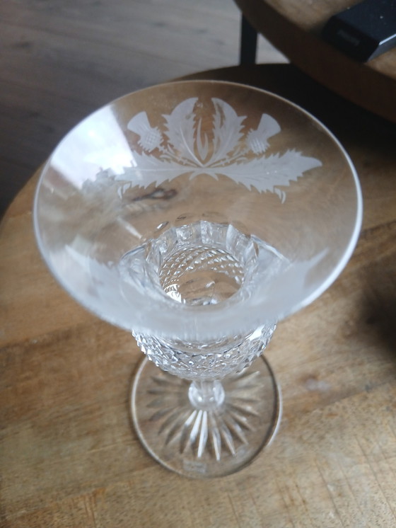 Image 1 of Zeldzame Set (2) Edinburgh Crystal "Thistle" sherry/likeurglazen– In Absolute Nieuwstaat (Met Labels!)