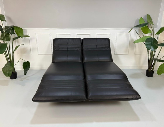Image 1 of Rolf Benz Plura 380 Sofa Chaise Lounge Leather Sofa Couch Black