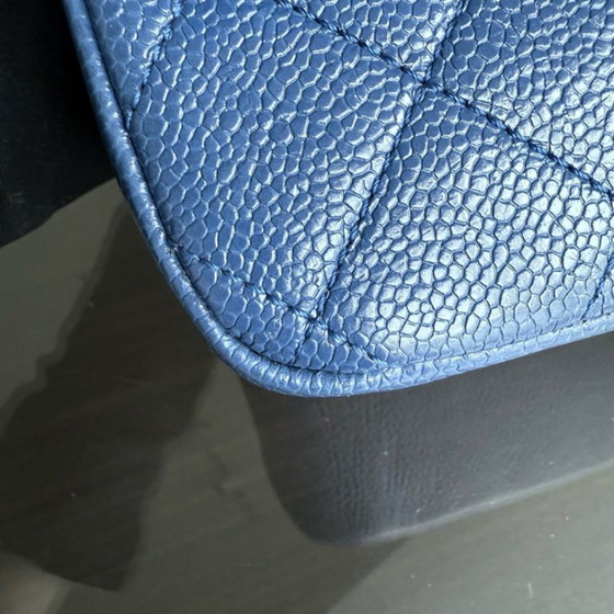 Image 1 of Mini borsa Chanel Classic Flap Seasonal Square - Caviar Quilted All Blue Series 29