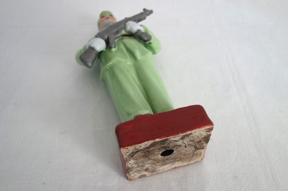 Image 1 of Chinese Porcelain Biscuit Soldier Figurine Statue - Cultural Revolution #4