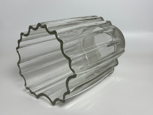 Very Rare Tapio Wirkkala Cogweel Crystal Vase, 33 cm. Finland 1960s.