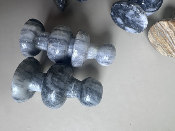 Image 1 of Vintage marble onyx solid natural stone chessboard