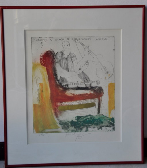 "Concerto in E minor de J. Sebastian Bach" Litho