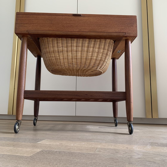 Image 1 of Chariot de couture design danois par Ejvind Johannson pour Vitré