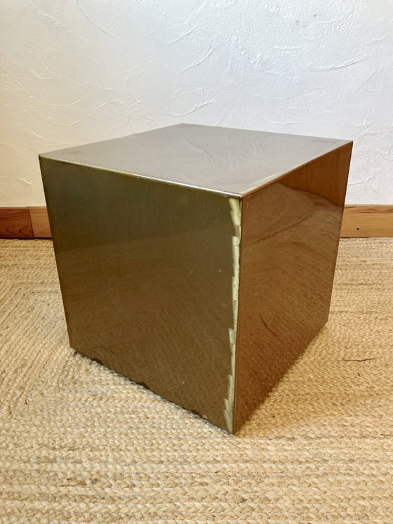 Image 1 of Electro-galvanized metal seat, brass effect. Pharrell Williams / Louis Vuitton fashion show, 2024