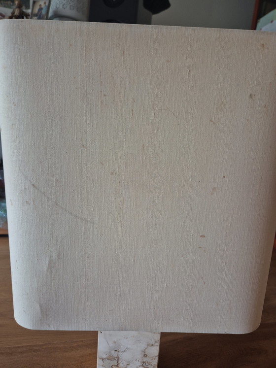 Image 1 of Grande lampe de table en travertin design italien (Fratelli Manelli)