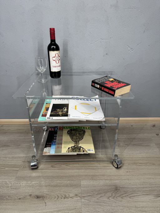 Tavolino laterale in acrilico del 1980