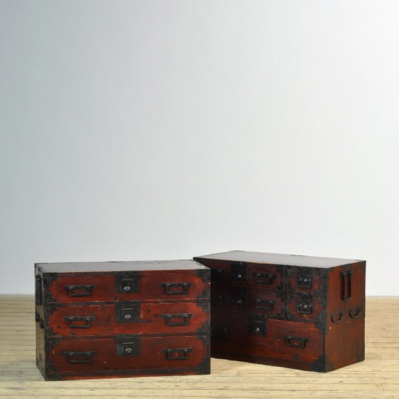 Japanese Tansu chest of drawers, circa 1890, Iron, Wood, Black (photo 15 of 16)