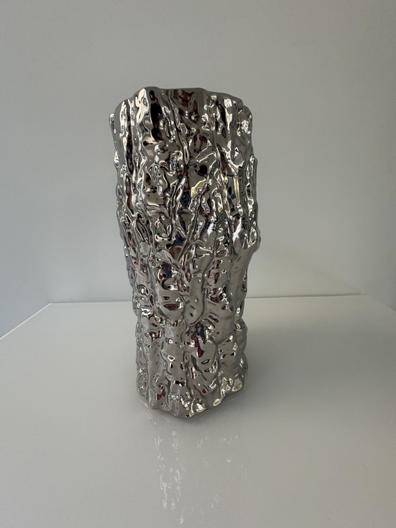 Image 1 of It’s about RoMi Amsterdam kandelaar boomstam in RVS zilverkleurige glazuur 