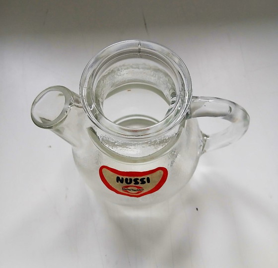Vintage 60s German nut jar / dispenser Nussi (by WMF), Marke Tischfein, Glass & Decanter, Cork, Glass (photo 7 of 9)