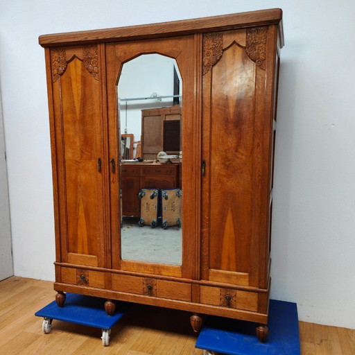 Vintage Art Deco Kleiderschrank, zerlegbarer Kleiderschrank