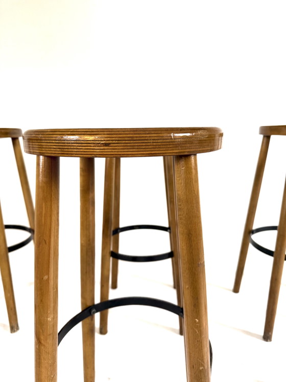 Image 1 of 6x vintage brutalist bar stool '60s