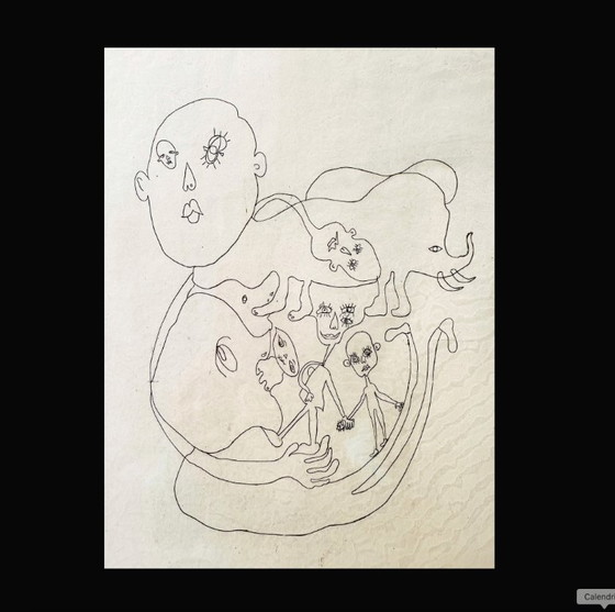 Image 1 of Vintage lithograph in lacquered wooden frame by L. Gewisgold, 1970