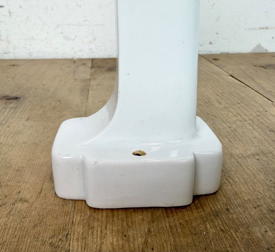 Image 1 of Vintage White Porcelain Wall Light with Milk Glass, 1950s