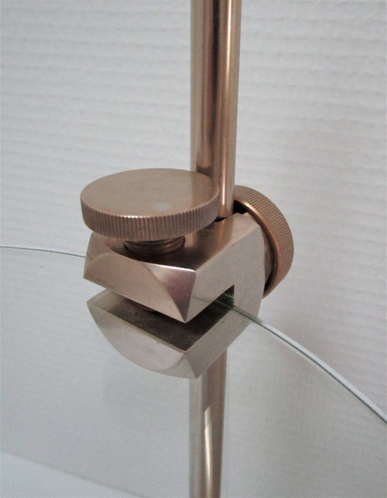 Image 1 of 1970s metal and glass display shelf