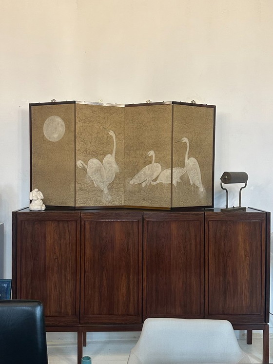 Paravento giapponese Luna e Gru Makura-Byōbu, circa anni '50 – Paraventi, Paper (photo 7 of 11)