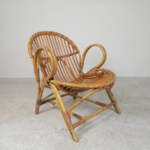 Rohe Noordwolde bamboo, rattan chair, 1950s