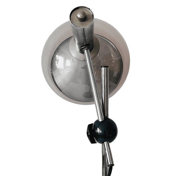 Image 1 of Vintage Space Age Dijkstra Table Lamp Chrome-Plated Grey Plexiglass 1970s