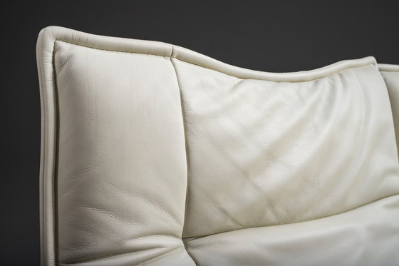 Image 1 of Vintage Cassina Veranda Reclining Sofa in Cream Leather, 1980s