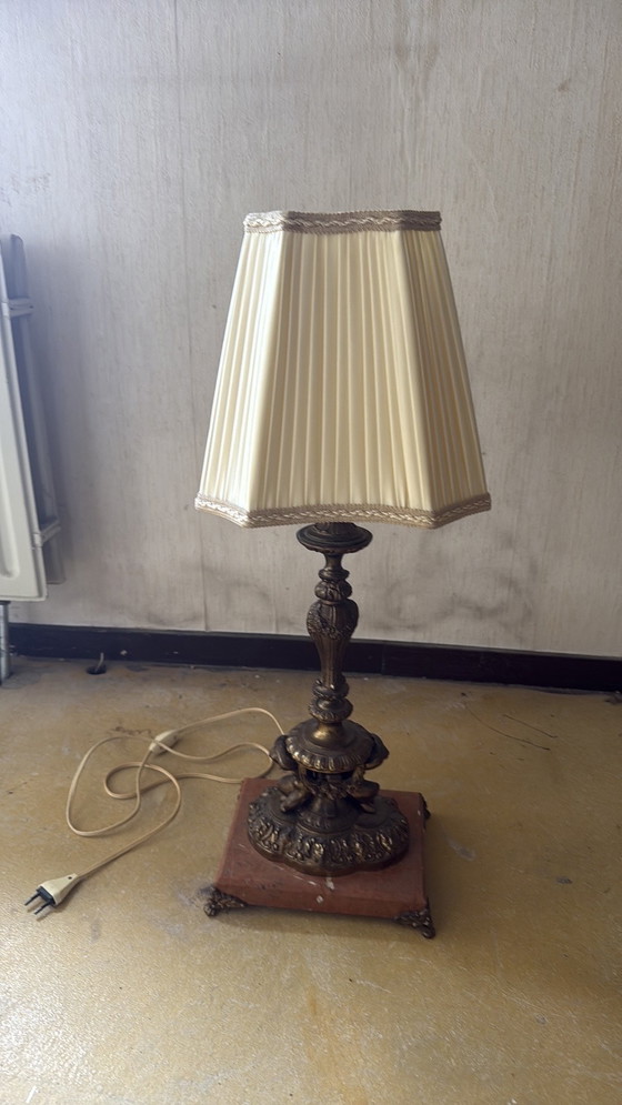 Image 1 of Lampen voet marmer koper