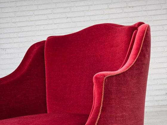 Años 70, Sillón danés, Terciopelo para muebles, Patas de madera de fresno. – Sillones, Velvet, Wood (photo 5 of 21)